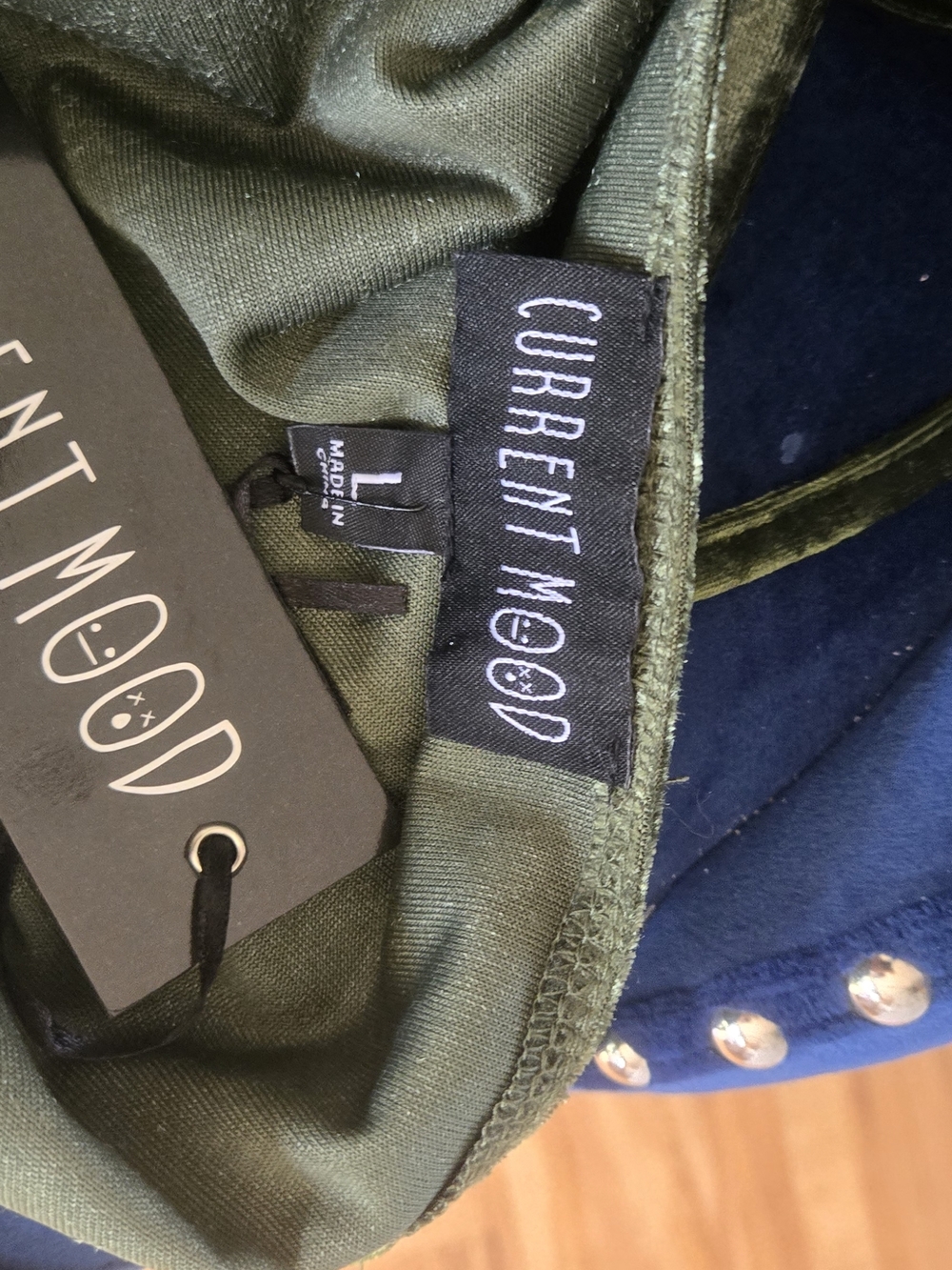 Current Mood Olive Green Velvet Dress - Picture 3 of 3